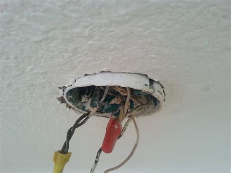 electrical box for ceiling fan is loose|replacing a ceiling electrical box.